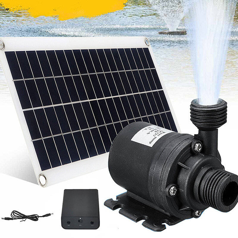 Black - 50W 800L/H Solar Panel Power Bank WaterPump Set Ultra-quiet Submersible Water Pump Motory Fi