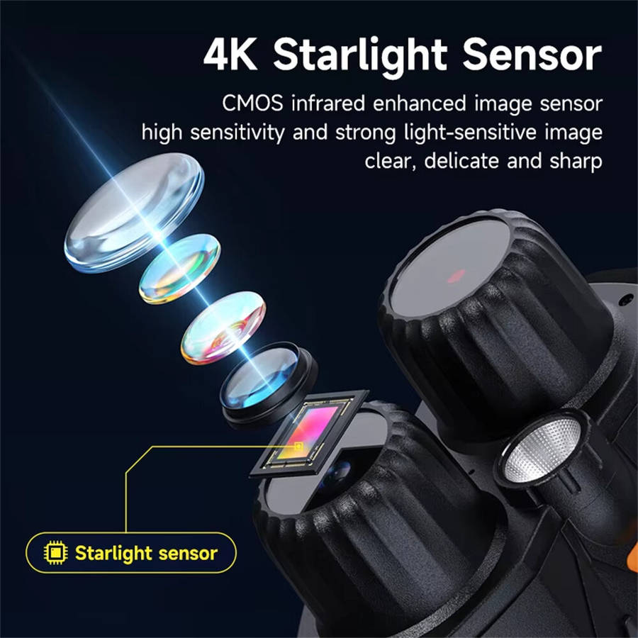 Black - IPRee 4K Night Vision Binoculars HD 10X Zoom 3.0'' Large Screen 800M Night Range Goggle Hunt