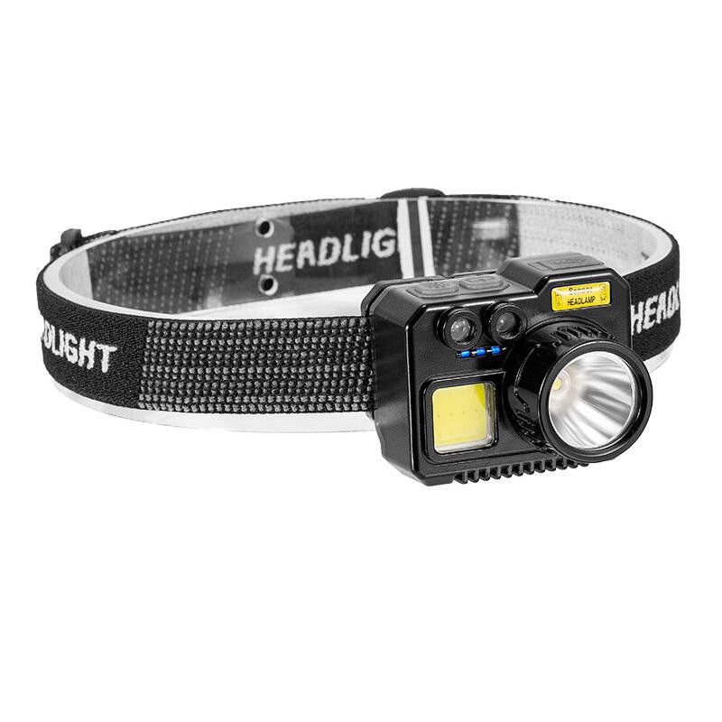 Black - Outdoor Super Bright Multi-function Fishing Intelligent Sensing Headlamp Rechargeable Long B