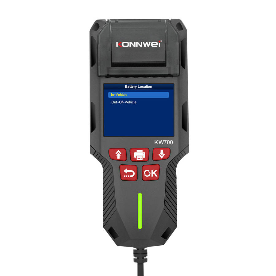 Black - Konnwei KW700 12V 24V Car Truck Automotive Lead-Acid Battery Tester With Printer Battery Ana