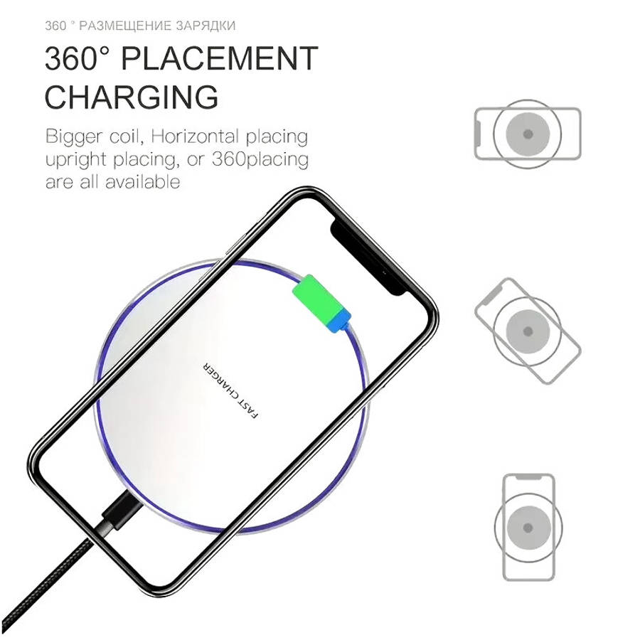 White - 30W Wireless Charger Fast Wireless Charging Pad for Smart Phones for iPhone 16 15 14 13 Pro