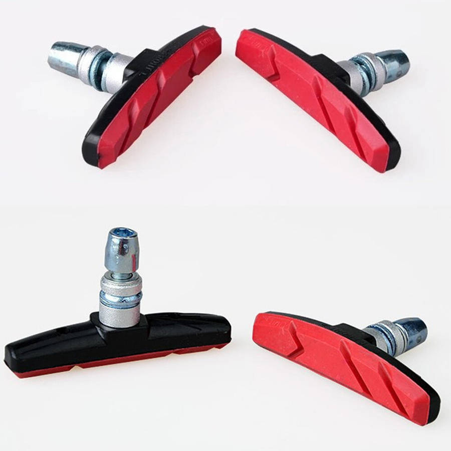 Blue - 1 Pair Rubber Brake Pads Safety Grippy 2 Colour MTB Road Bike Parts for Cycling
