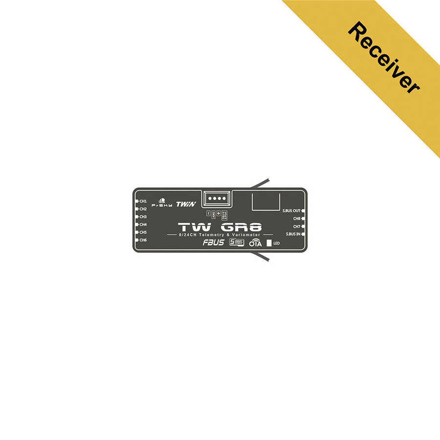 FrSky TW GR8 Dual 2.4G 8/24CH PWM Telemetry & Variometer Receiver FBUS / S.Port SBUS Output for FPV