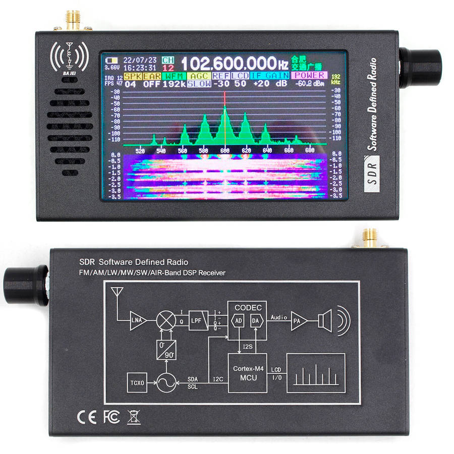4.3" Software Defined Radio SDR Radio Receiver 100K-149MHz Digital Demodulation Short Wave FM MW SSB