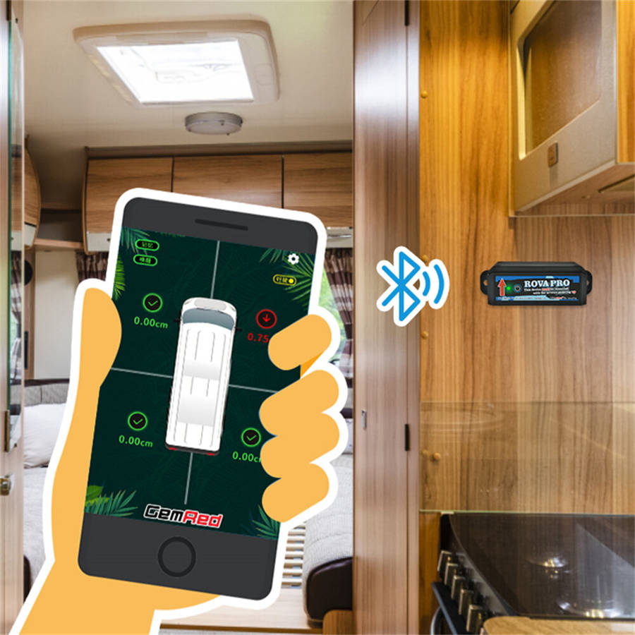 Black - GemRed Smart Dual-Axis Balancer for RVs HomePro Smart Leveling Tool Accurate Digital Angle F