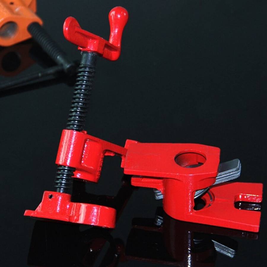 1/2 - Heavy-Duty 1/2" 3/4" Wood Gluing Pipe Clamp Cast Iron Pipe Clamp with Protective Cap for Metal