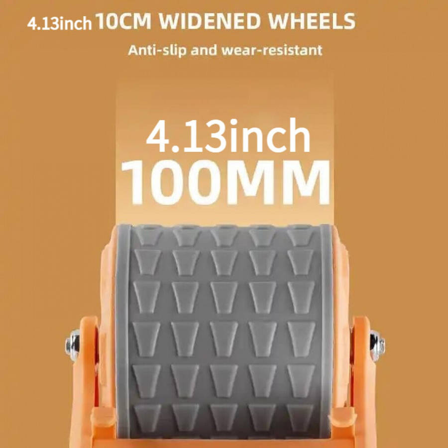 Orange - KALOAD 2 Wheel Automatic Rebound Smart Counting Abdominal Elbow Support with Phone Holder F