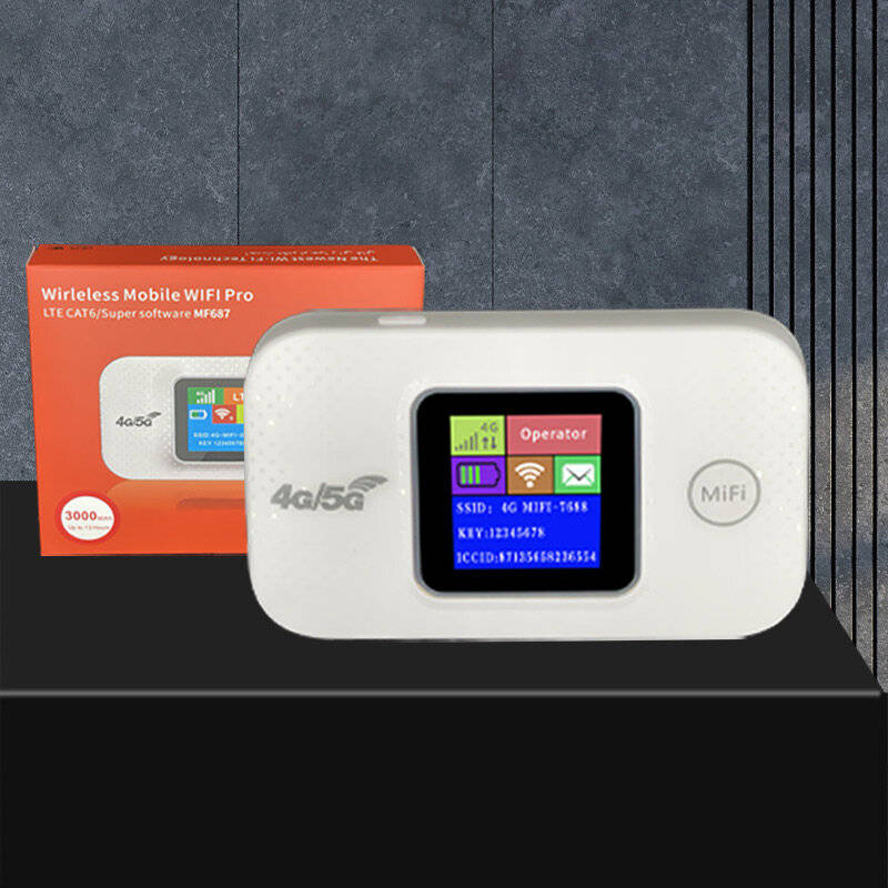 White - MF687 4G Pocket WiFi Router 150Mbps High Speed Type-C Port 3000mAh Battery 10 Devices Portab