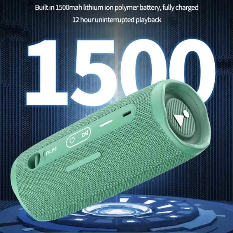 Blue - FLIP6 Wireless bluetooth Speaker Portable Speaker Dual-sided Large Horn HiFi Sound Support TF