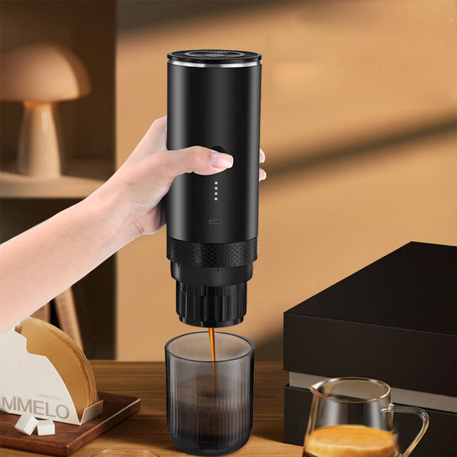 Black - Comfook Portable Espresso Maker 20Bar Pressure 7500mAh Battery Compatible with NS Pods & Gro