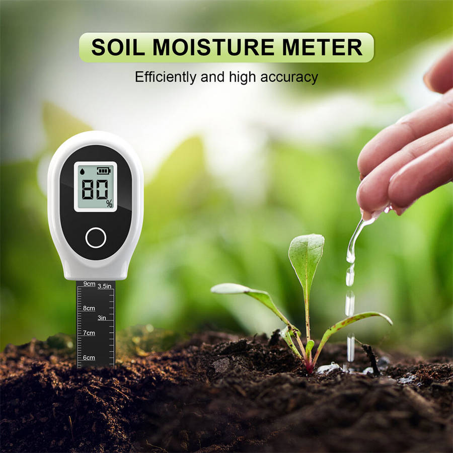 Black - SGS10 Soil Tester 3-in-1 Digital LCD Display High Precision Double Needle Measures Moisture