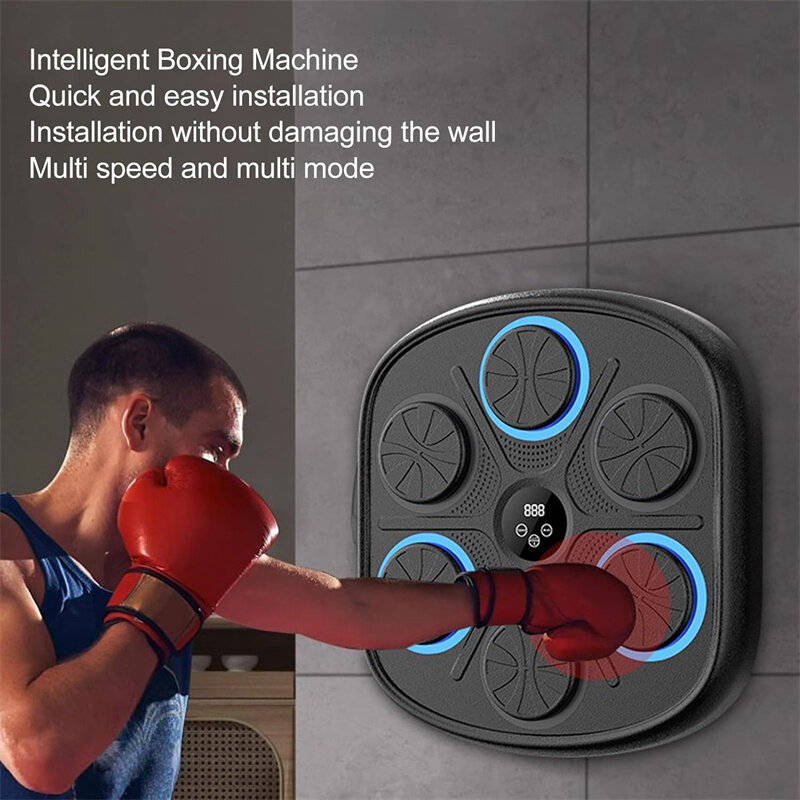 Black - KALOAD Smart Music Boxing Machine Over 1200 HD Sound Rthym bluetooth Connection LED Illumina