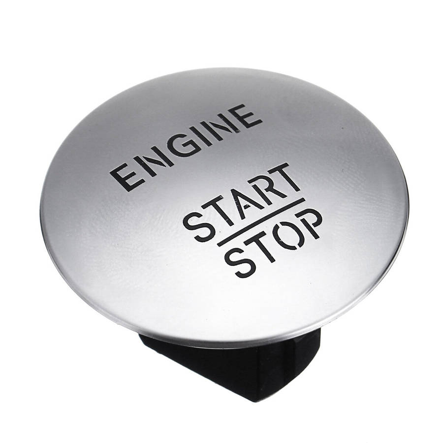 Keyless One-key Engine Start Stop Push Switch Button Ignition Switch Silver/Red for Mercedes-Benz 22