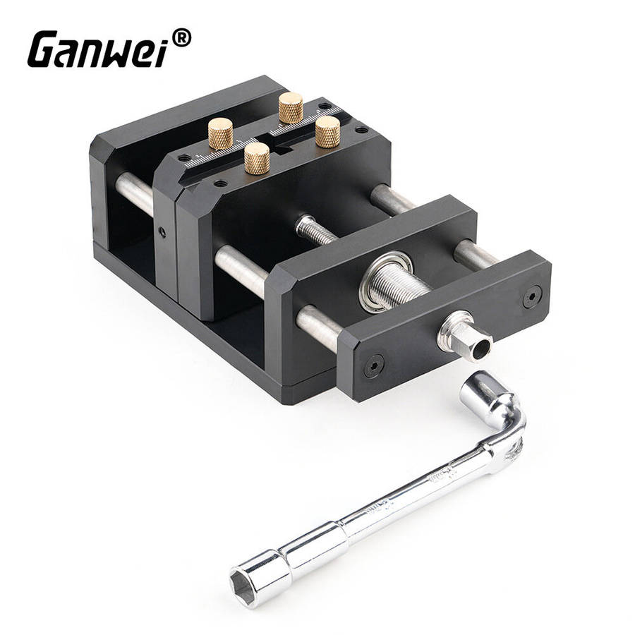 Black - Ganwei Self Centering Woodworking Clamp Vise MGO-000-0167 CNC Aluminum Alloy Compact Design