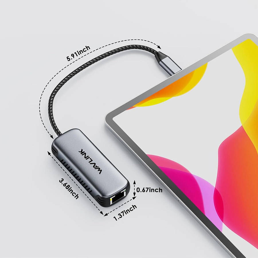 Grey - WAVLINK USB-C to 5Gbps Ethernet Adapter with 95W PD Charging Driver-free RJ45 Ethernet Adapte
