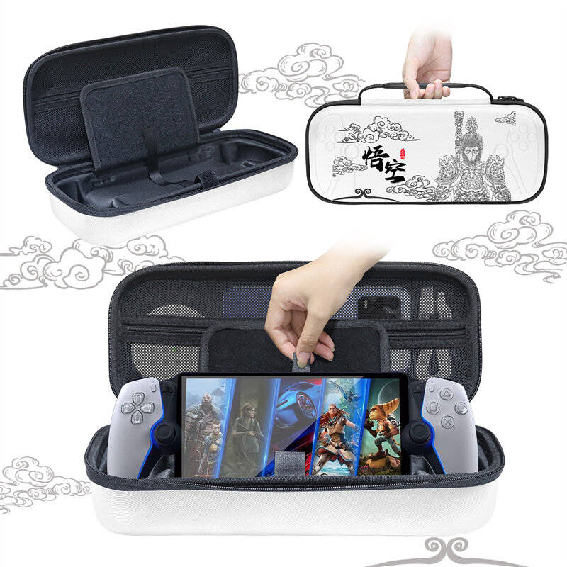 White - [Black Myth: WuKong] JYS-P5190 for PS5 Portal Console Storage Bag Shockproof Water-resistent