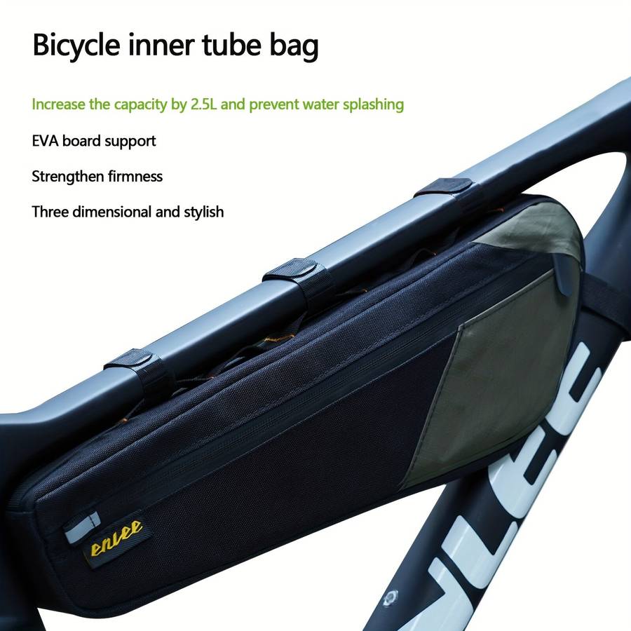 Green - ENLEE 2.5L Bicycle Inner Tube Bag Waterproof Side Zipper Night Reflective Strip Narrow Edge