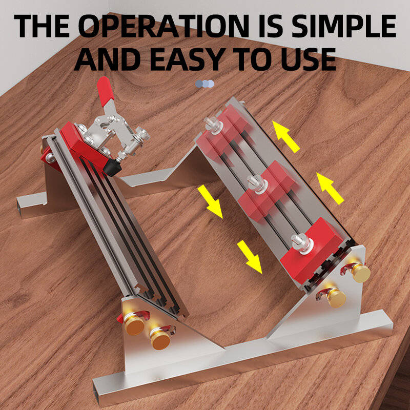 ENJOYWOOD Adjustable Spline Jig for Table Saw & Router Table Silver Aluminum Alloy Material 1/2in-16