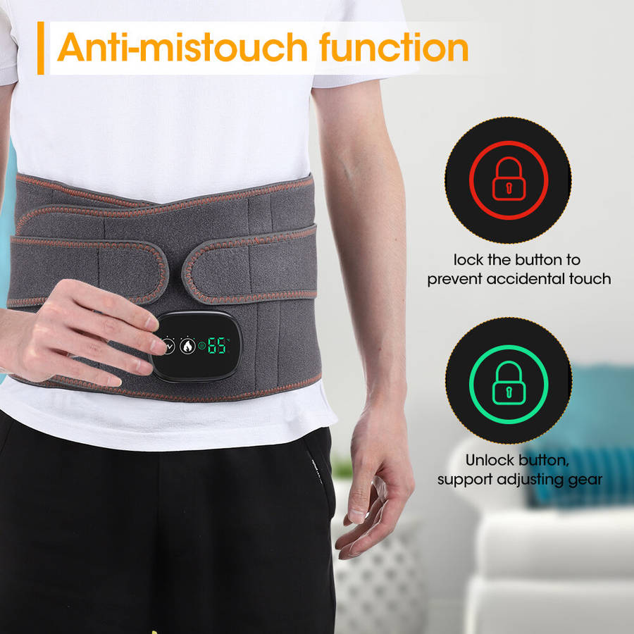Gray - 5000mAh Hot Red Light Heating Massage Pads Intelligent 3 Temperature Adjustable Levels Electr