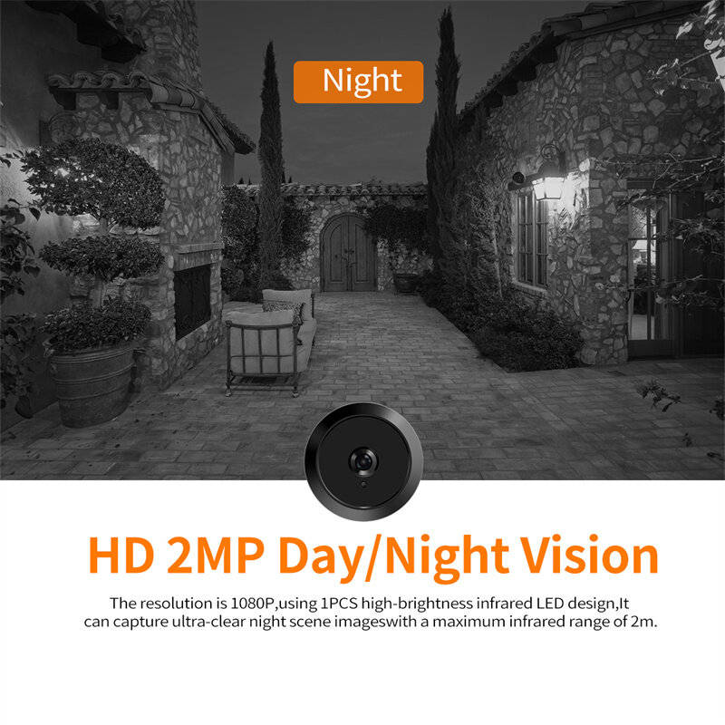 C23 1080P Smart Digital Doorbell Concealed Viewer 3.97 inch Screen 125 Doorbell Camera with Night Vi