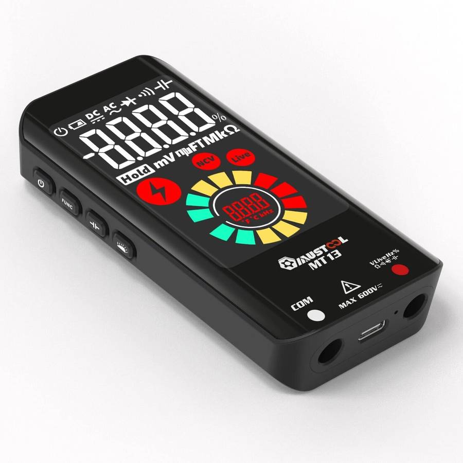 MUSTOOL MT13 Mini Smart Multimeter 3.2-inch Color Screen Digital 9999 Counts True RMS Multimeter Bui