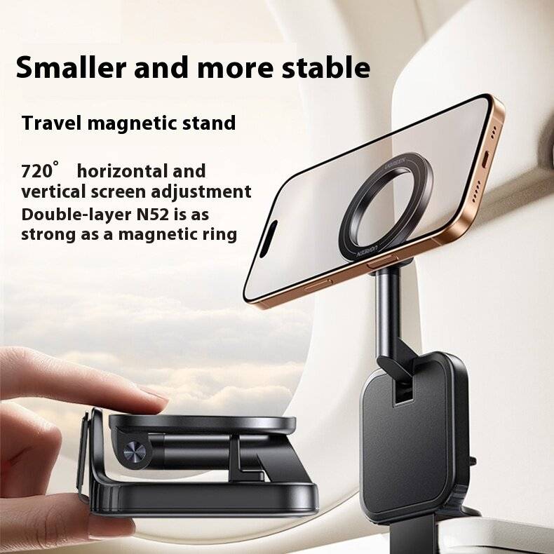 Black - Ugreen LP899 Mobille Phone Magnetic Stand Clamp-on Travelling Holder Double-layer Strong Mag