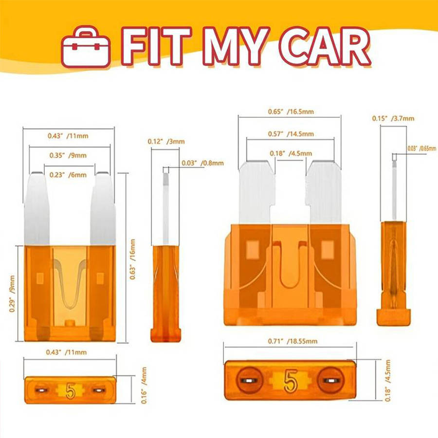 300pcs 5/7/10/15/20/25/30A Fuse Car Blade Fuse Assortment Assorted Kit Mini Small Size Blade Set Aut