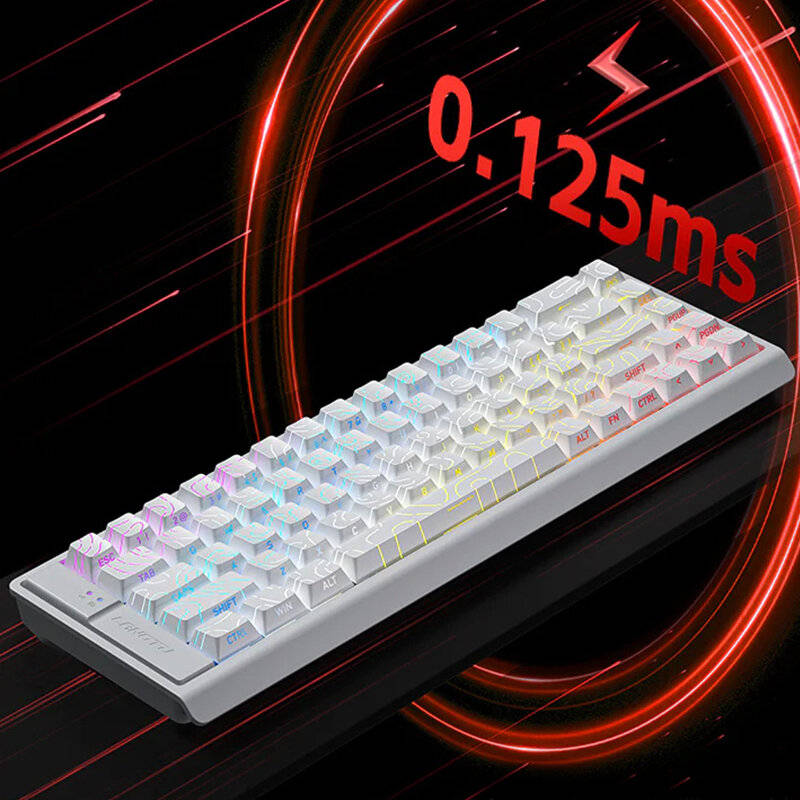Red - LANGTU MC68 Wired Mechanical Gaming Keyboard Magnetic Emperor Switch 68 Keys Hotswap RGB 0.01R