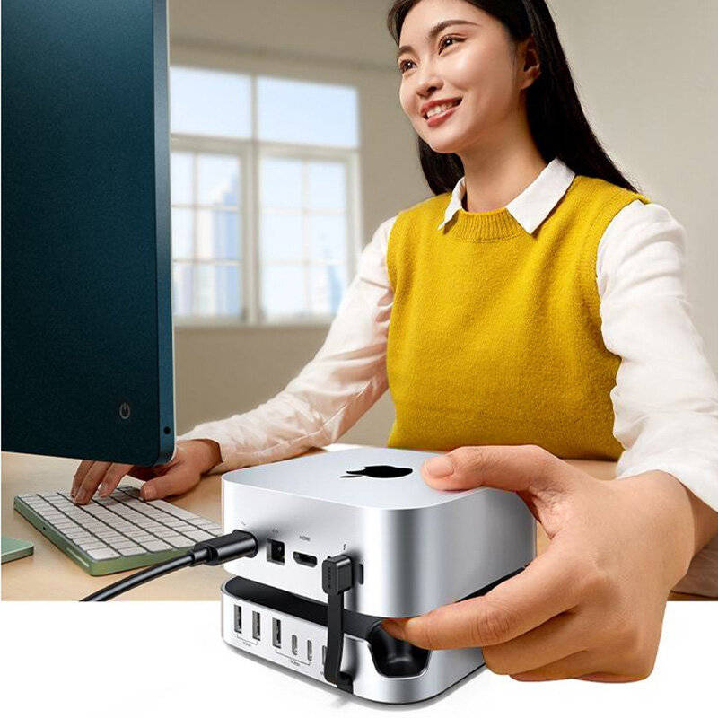 11 in 1 - UGREEN CM841 for Mac Mini 11-in-1 Docking Station with M.2 NVMe SSD Slot 10Gbps USB-A Hub