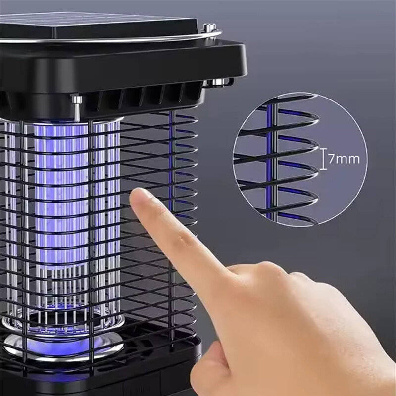 Solar Powered Bug Zapper EM02 Portable Outdoor Mosquito Killer Lamp High Voltage Electric Insect Rep