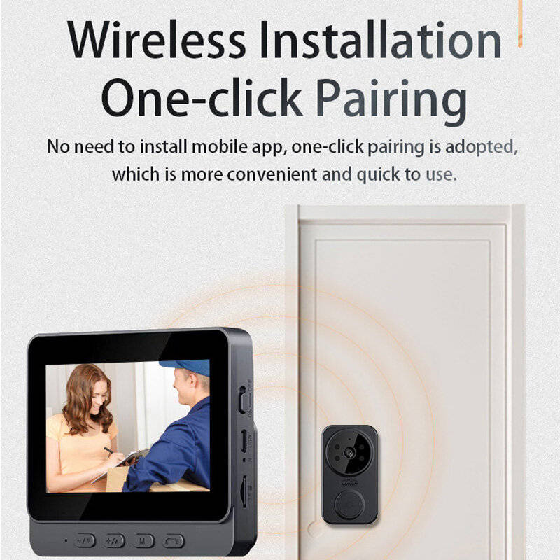 M17S Video Doorbell 4.3" Screen Infrared Night Vision Two-Way Audio 256GB Support Wireless Home Secu