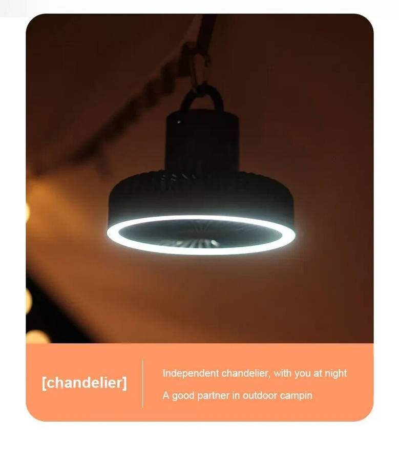 10000mAh - 3 in 1 Multifunctional 10000mAh USB Rechargeable Camping Fan with LED Light High Capacity