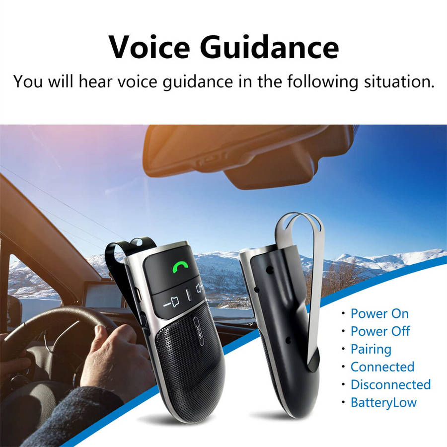 Black - Sunitec Car Bluetooth Speakerphone for Safe Driving Support Siri Google Assistant Voice Call