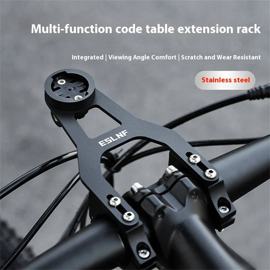 Black - ESLNF Bicycle Computer Holder Stainless Steel Outdoor Sports Camera Base Stopwatch Extension