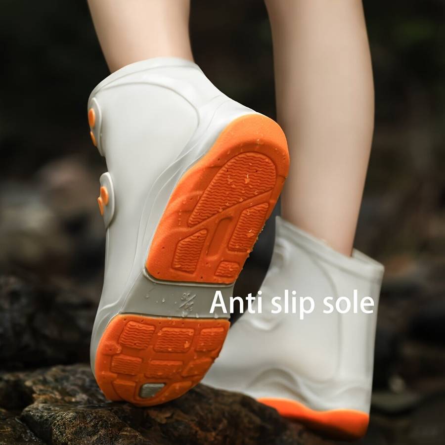 M - XANES 1Pair Bicycle Protective Gear Waterproof Non-slip Shoe Covers Easy Double Buckle Design Ou