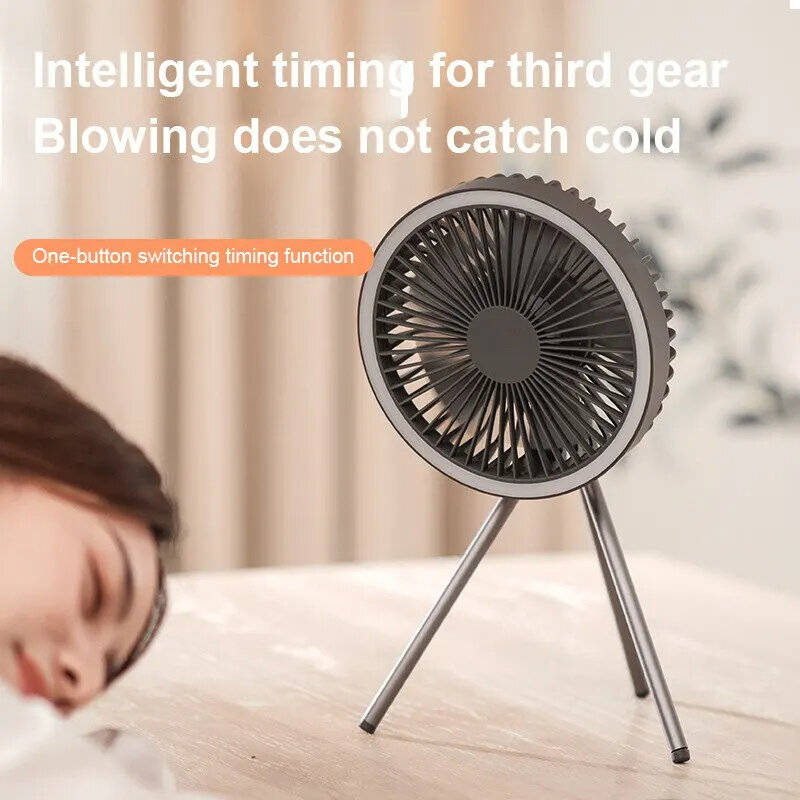 10000mAh - 3 in 1 Multifunctional 10000mAh USB Rechargeable Camping Fan with LED Light High Capacity