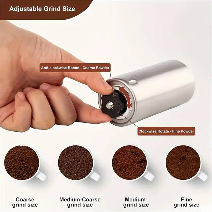 Silver - IPRee Grinder Machine Manual Coffee Grinder for Home Kitchen Multifunctional Coffee Bean Gr