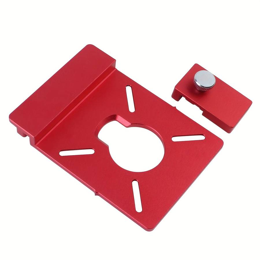 Red - Aluminum Alloy Router Guide Rail Adapter Straight Line Milling Groove Compatible With Most Rou