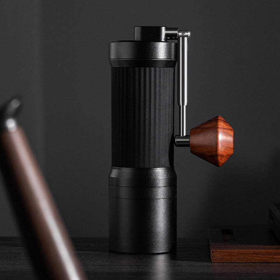 Silver - Comfook Manual Coffee Grinder with Foldable Handle Adjustable 24 Grind Settings Stainless S