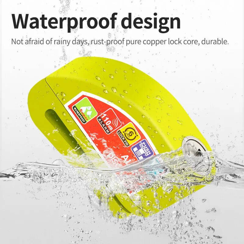 Smart Bicycle Disc Brake Lock 110dB Loud Alarm Anti-thief Protection Aluminum Alloy Waterproof Remin