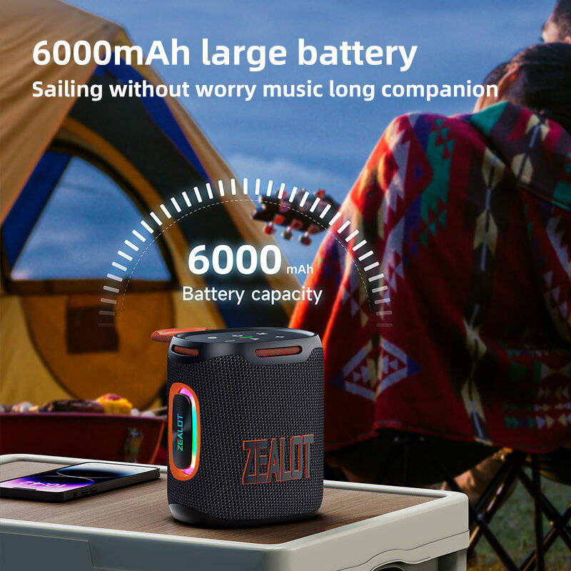 Black - ZEALOT S122 25W Portable Speaker Wireless bluetooth Speaker 76mm Large Driver HiFi Sound 600