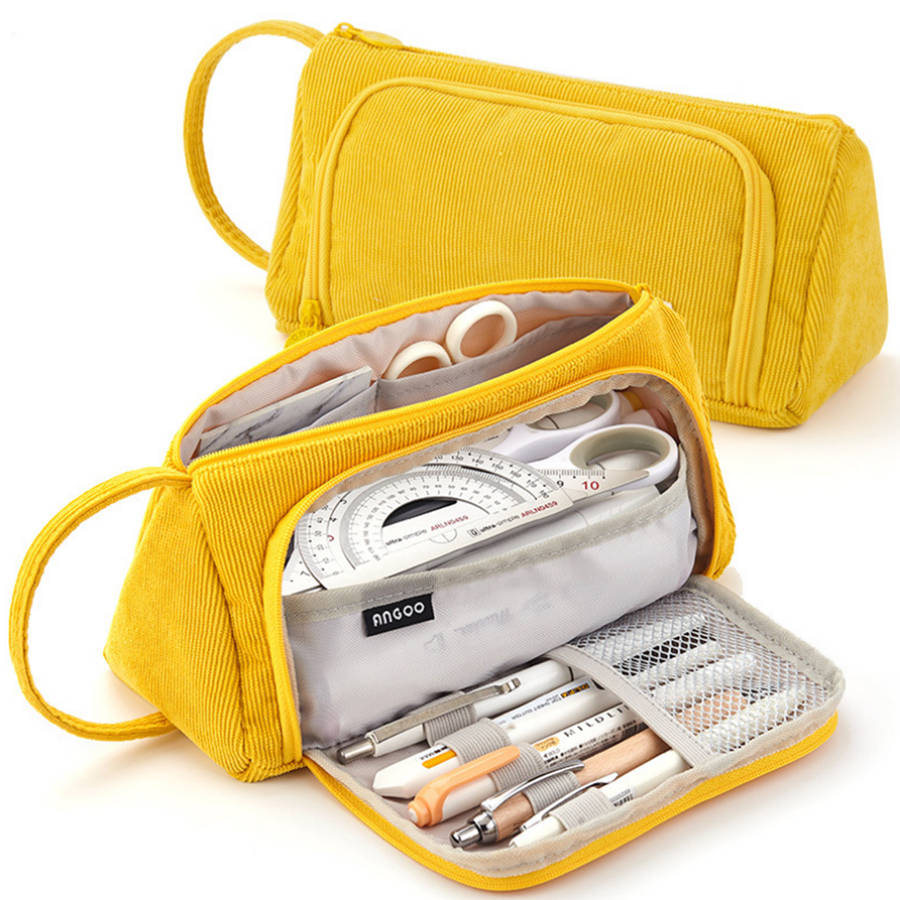 Angoo Pencil Bag Pen Case Large Capacity Marker Holder Pouch Stationery Organizer with Zipper for Sc