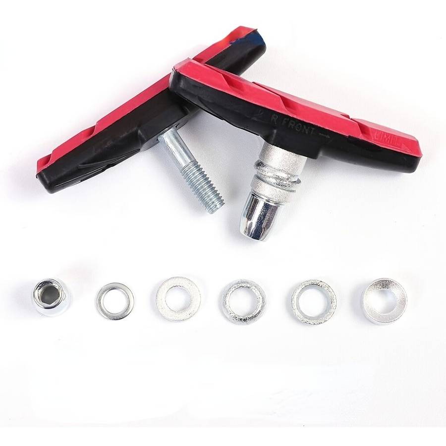 Blue - 1 Pair Rubber Brake Pads Safety Grippy 2 Colour MTB Road Bike Parts for Cycling