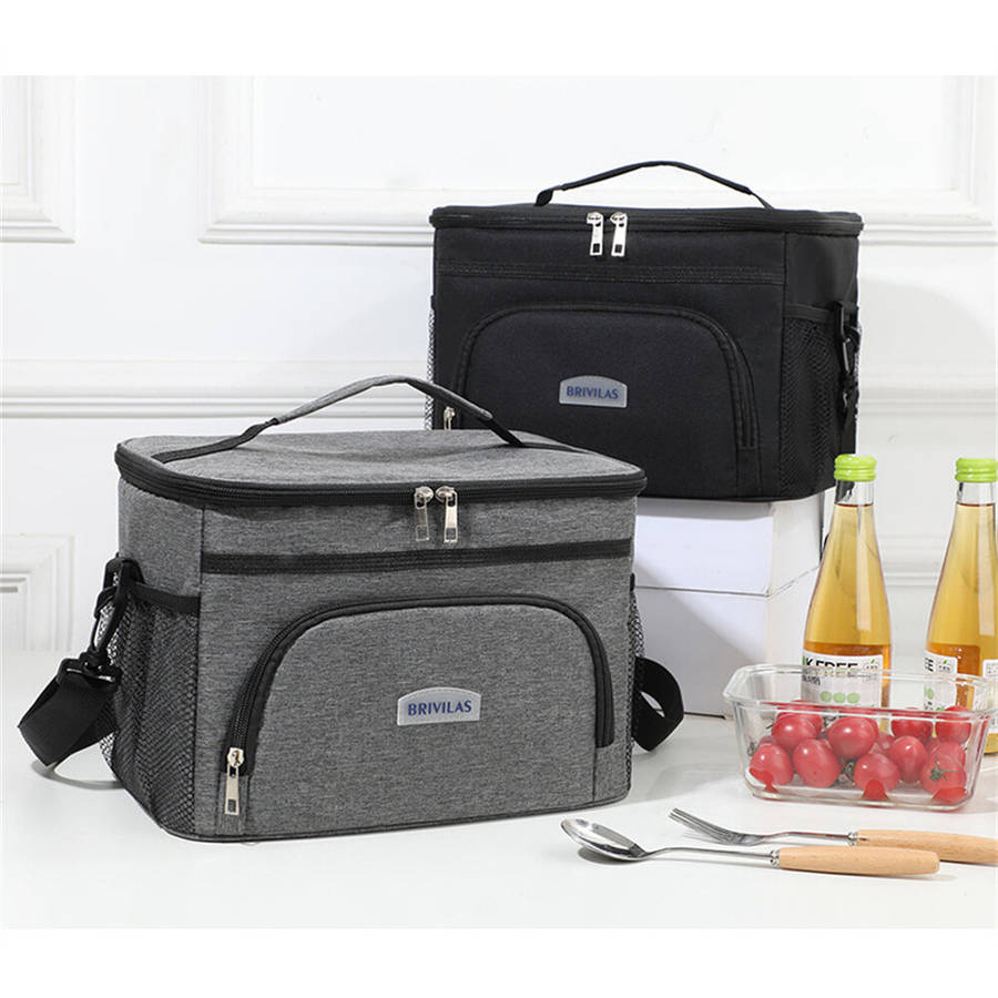 Grey - IPRee Portable Thermal Oxford Cloth Picnic Cooler with Shoulder Strap, Waterproof, Heat and C