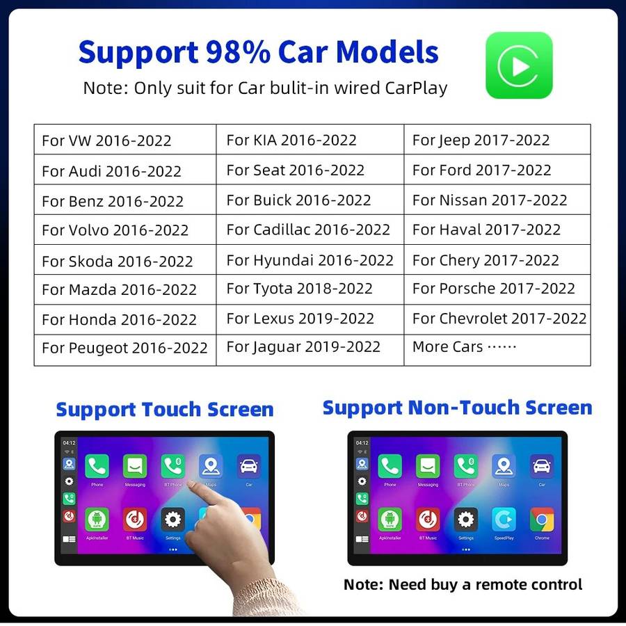 Car AI BOX CarPlay 2290 4-Core 2.0 CPU Android 11.0 Wireless CarPlay Android auto For OEM Car Built-