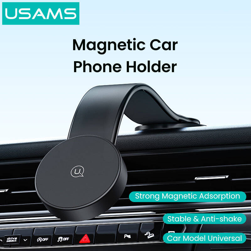 Black - USAMS US-ZJ079 Magnetic Car Phone Holder Horizontal/Vertical Switchable Arbitrary Bending Ce