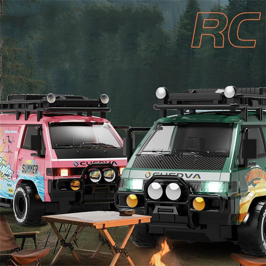 Green - DLK 585-132 RTR 1/24 2.4G 4WD RC Car Sport Mini Bus Drift Off-Road Simulation Camping Van LE