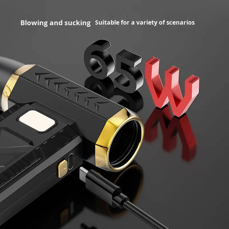Black - M18 Handheld Vacuum Cleaner 10000mAh Battery 6-Speed Adjustable Brushless Motor 65W Power Li