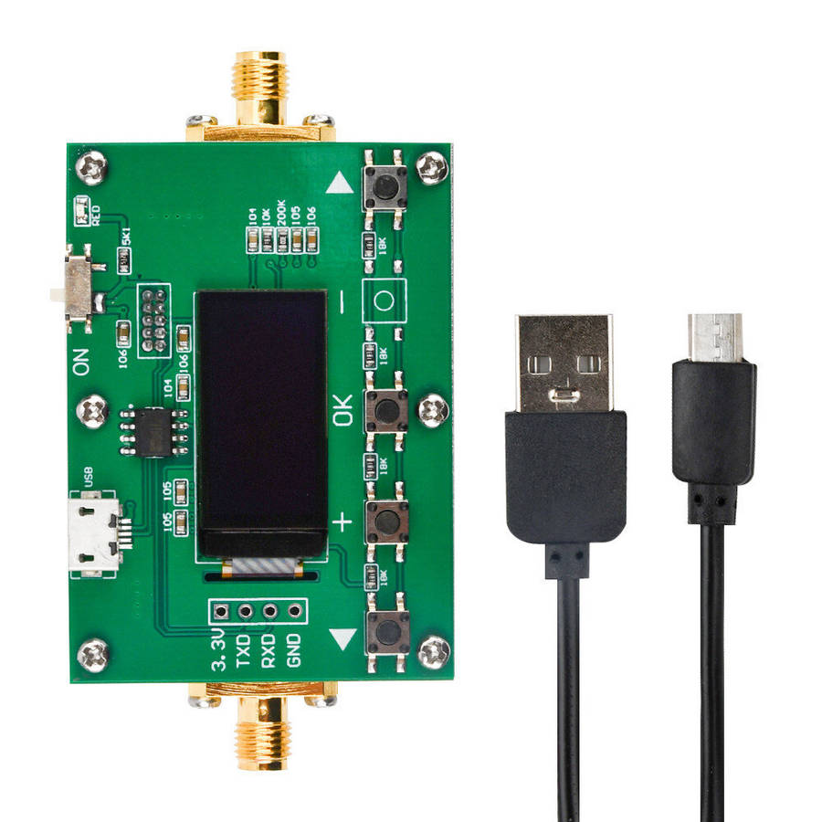 Green - Adjustable RF Attenuator Module LF to 6GHz, 0 to 31.75dB OLED Display SMA Connector CNC Alum