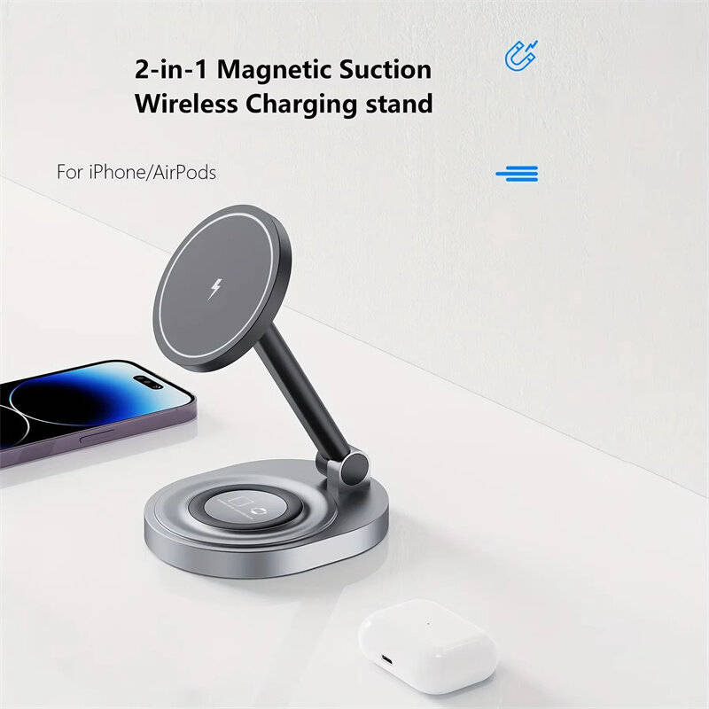 3-in-1 - 15W 3-in-1 Magnetic Wireless Charger Fast Wireless Charging Stand for Smart Phones for iPho